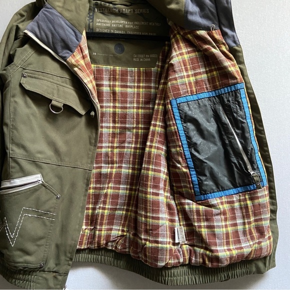 Westbeach khaki winter Adapt series hooded jacket Sz M - Picture 5 of 10